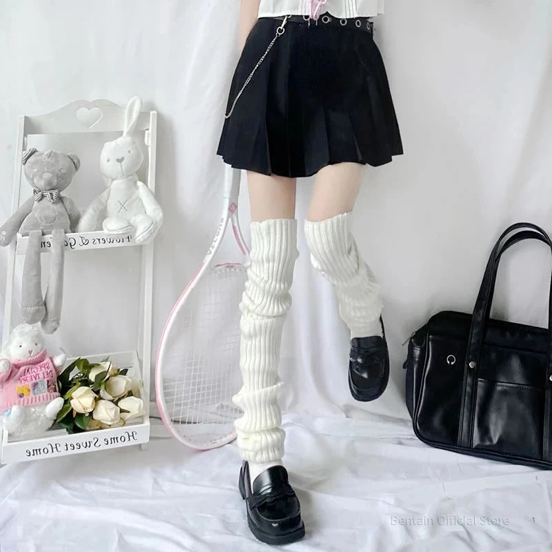 Over Knee Leg Warmer Lengthened 70cm JK Uniform Long Socks Lolita Knitted Boot Socks Pile Up Socks Foot Warming Cover