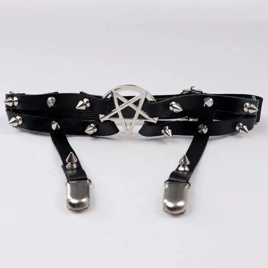 1PC Women Sexy Garter Belt Rivets Leg Ring Rock Pub Punk Pendientes Party Club Sexy Gothic Femmal Suspender