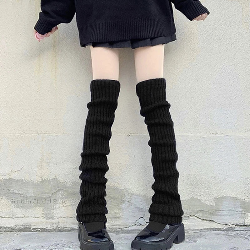 Over Knee Leg Warmer Lengthened 70cm JK Uniform Long Socks Lolita Knitted Boot Socks Pile Up Socks Foot Warming Cover