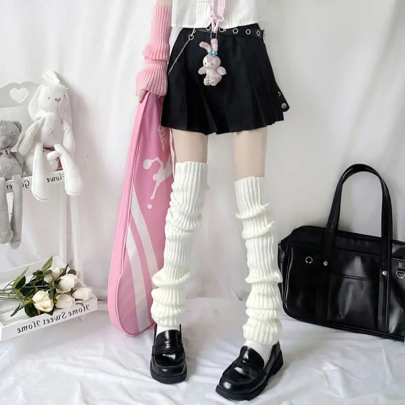 Over Knee Leg Warmer Lengthened 70cm JK Uniform Long Socks Lolita Knitted Boot Socks Pile Up Socks Foot Warming Cover