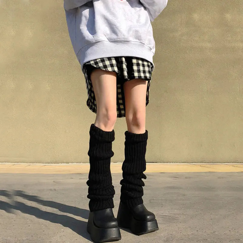 Over Knee Leg Warmer Lengthened 70cm JK Uniform Long Socks Lolita Knitted Boot Socks Pile Up Socks Foot Warming Cover